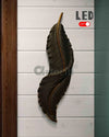 2 Feet Feather 3D Abstract Relief Mural Wall Art | LED Light Installed