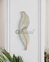 2 Feet Feather 3D Abstract Relief Mural Wall Art | LED Light Installed
