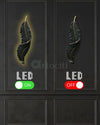 2 Feet Feather 3D Abstract Relief Mural Wall Art | LED Light Installed