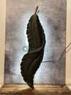 2 Feet Feather 3D Abstract Relief Mural Wall Art | LED Light Installed