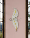 2 Feet Feather 3D Abstract Relief Mural Wall Art | LED Light Installed