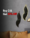 2 Feet Feather 3D Abstract Relief Mural Wall Art | LED Light Installed