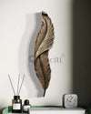 2 Feet Feather 3D Abstract Relief Mural Wall Art | LED Light Installed