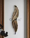 2 Feet Feather 3D Abstract Relief Mural Wall Art | LED Light Installed
