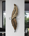 2 Feet Feather 3D Abstract Relief Mural Wall Art | LED Light Installed