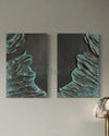 24X16 Inch Set of 2 Abstract Wave 3D Relief Wall Murals | Modern Abstract wall art
