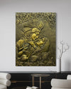 (44x33 Inches) Radha Krishna 3D Relief Mural Wall Art