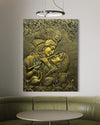 (44x33 Inches) Radha Krishna 3D Relief Mural Wall Art