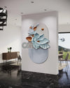 4X2.7 Feet Floral Relief Mural Wall Art | 3D Flower Design | Abstract Relief Mural | Ready to Hang