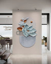4X2.7 Feet Floral Relief Mural Wall Art | 3D Flower Design | Abstract Relief Mural | Ready to Hang
