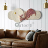 5X2 Feet Koi Fish 3d Abstract Relief Mural | Fish Wall Art | LED Light Installed