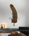 7 Feet Feather 3D Abstract Relief Mural Wall Art | LED Light Installed