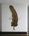 7 Feet Feather 3D Abstract Relief Mural Wall Art | LED Light Installed