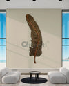 7 Feet Feather 3D Abstract Relief Mural Wall Art | LED Light Installed