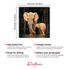 Elephant With Baby Elephant Canvas Painting Digital Printed Animal Wall Art