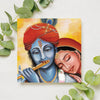 Beautiful Radha Krishna With Flute Canvas Printed Wall Painting
