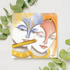 Beautiful Radha Krishna Playing Flute Painting Digital Printed Canvas Wall Art
