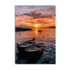 Beautiful Sunset Beach Boat Painting Digital Printed Canvas Wall Art