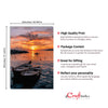 Beautiful Sunset Beach Boat Painting Digital Printed Canvas Wall Art