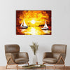 Sailing Ship Floating On the Beach Original Design Canvas Printed Wall Painting