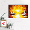 Sailing Ship Floating On the Beach Original Design Canvas Printed Wall Painting