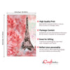 Eiffel Tower With Rose Flowers Painting Digital Printed Canvas Wall Art