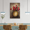 Beautiful Red Rose Flower Vase Original Design Canvas Printed Wall Painting