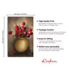 Beautiful Red Rose Flower Vase Original Design Canvas Printed Wall Painting
