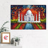 Taj Mahal Scenery Original Design Canvas Printed Wall Painting