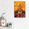 Paris Eiffel Tower View In Autumn Season Digital Printed Canvas Wall Painting