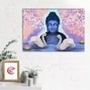 Meditating Gautam Buddha with Couple Swan Original Design Canvas Printed Wall Painting