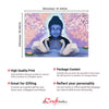 Meditating Gautam Buddha with Couple Swan Original Design Canvas Printed Wall Painting