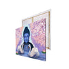 Meditating Gautam Buddha with Couple Swan Original Design Canvas Printed Wall Painting
