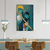 Beautiful Radha Krishna With Flute Painting Digital Printed Canvas Wall Art