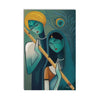 Beautiful Radha Krishna With Flute Painting Digital Printed Canvas Wall Art