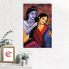 Divine Aura of Radha Krishna Original Design Canvas Printed Wall Painting