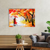 Couple on a Rainy Date Romantic Valentine Theme Original Design Canvas Printed Wall Painting