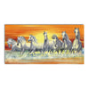 7 White Running Horses Painting Digital Printed Canvas Animal Wall Art