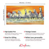 7 White Running Horses Painting Digital Printed Canvas Animal Wall Art