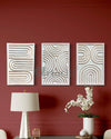 Set of 3 Abstract Melanistic 3D Relief Mural Wall Art
