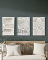 Set of 3 Abstract Melanistic 3D Relief Mural Wall Art
