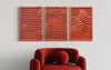 Set of 3 Abstract Melanistic 3D Relief Mural Wall Art