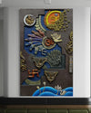 Vastu Inspired 3d Relief Mural | Vastu Wall Art | Abstract Relief Mural