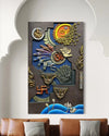 Vastu Inspired 3d Relief Mural | Vastu Wall Art | Abstract Relief Mural