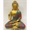 Lord Buddha Brass Idol With Stonework