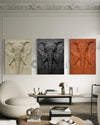 2X1.5 Feet Elephant Face 3D Relief Mural Wall Art | Abstract Nature wall art