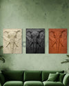 2X1.5 Feet Elephant Face 3D Relief Mural Wall Art | Abstract Nature wall art