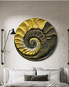 31X31 Inch Fossil Spiral Abstract 3D Relief Mural Wall Art