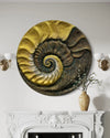 31X31 Inch Fossil Spiral Abstract 3D Relief Mural Wall Art