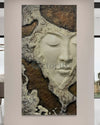 6X3 Feet Modern Abstract Face 3D Relief Mural Wall Art | Ready to Hang